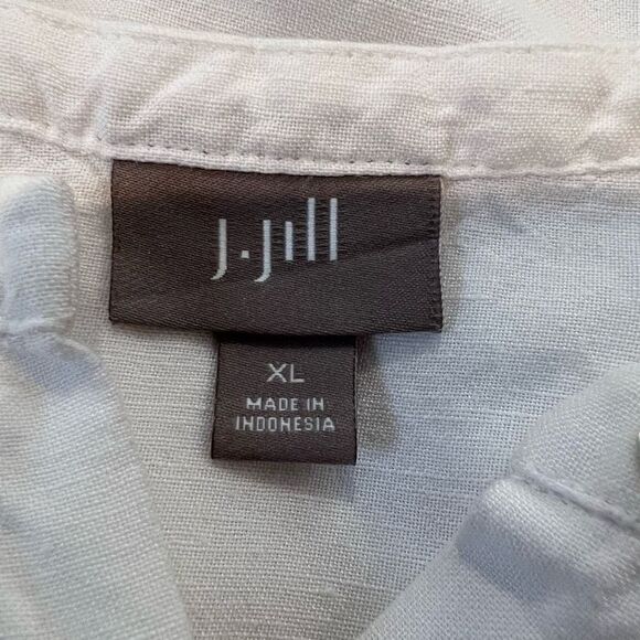 J. Jill XL Linen Blend Popover Tunic Lagenlook Coastal Grandma - Picture 7 of 9